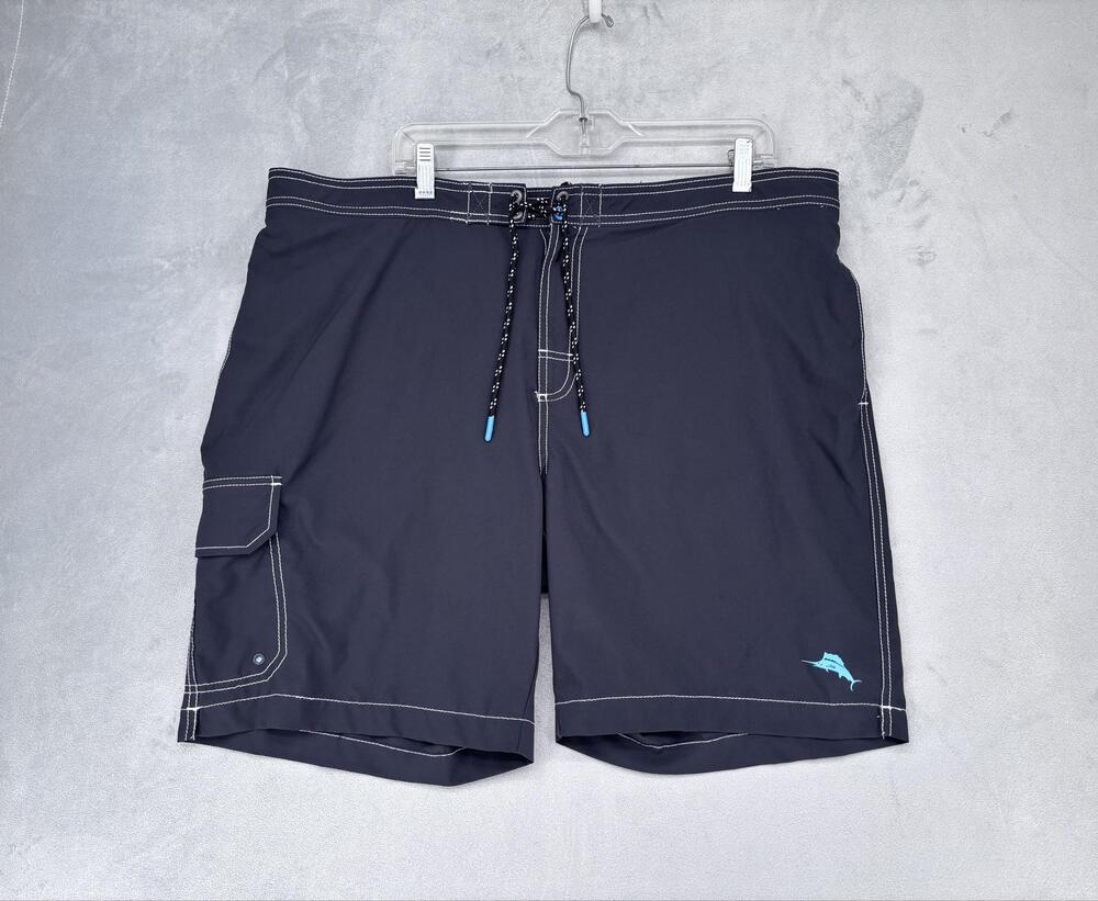 Tommy Bahama Swim Bottoms Mens 2XL Gray Swim Shorts Mesh Lined Pockets